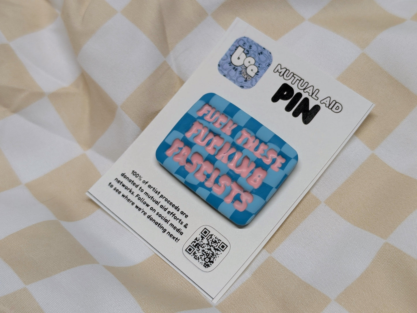 FUCKIN' FASCISTS Pin - Blue Checks