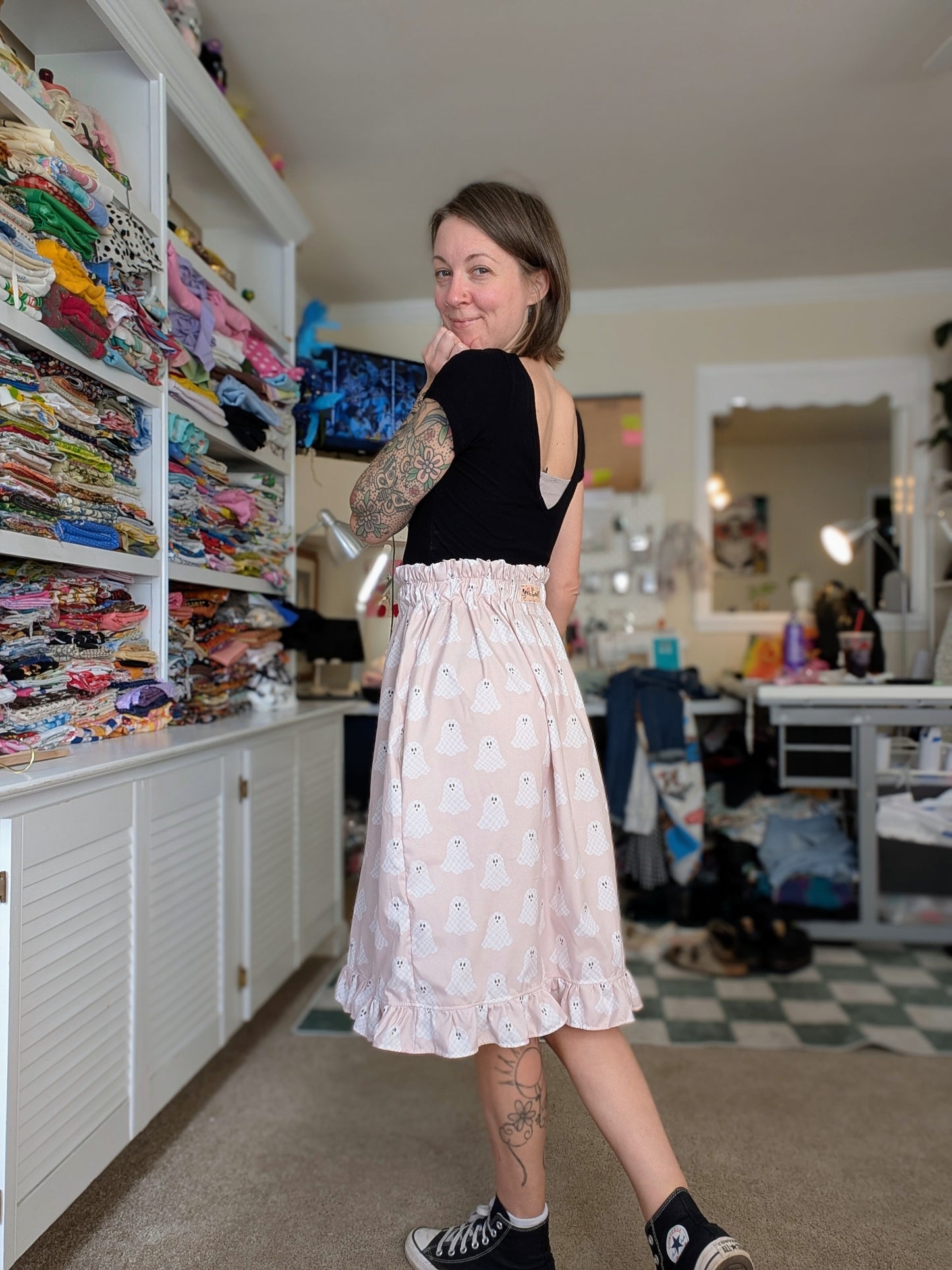 Checkered Ghosties - Maxi Skirt