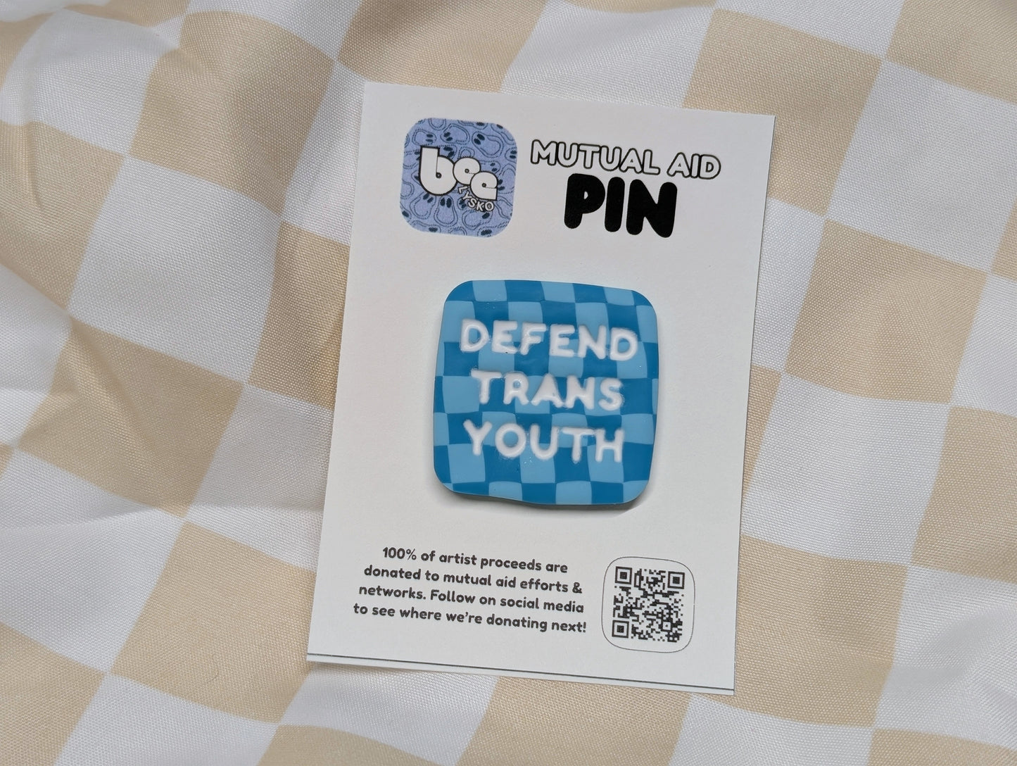 DEFEND TRANS YOUTH Pin - White Font