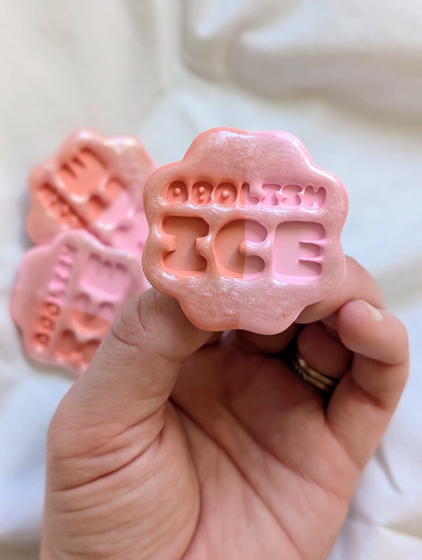 ABOLISH ICE Pin - Tangerine + Pink