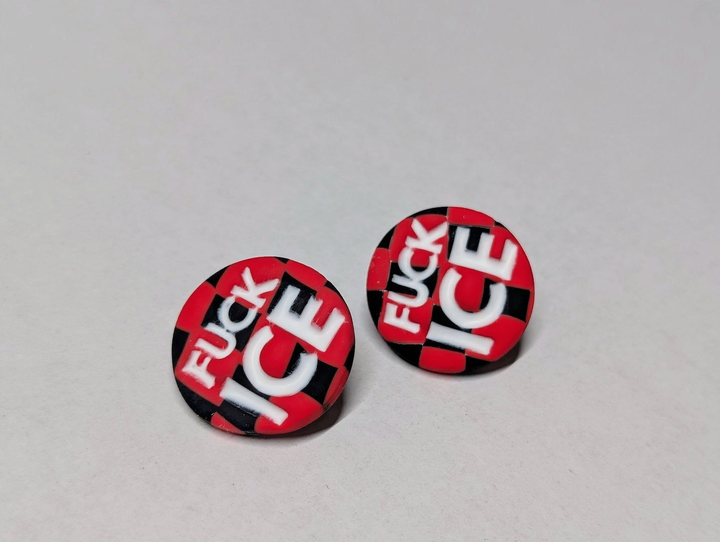 FUCK ICE Pin - Red Checks