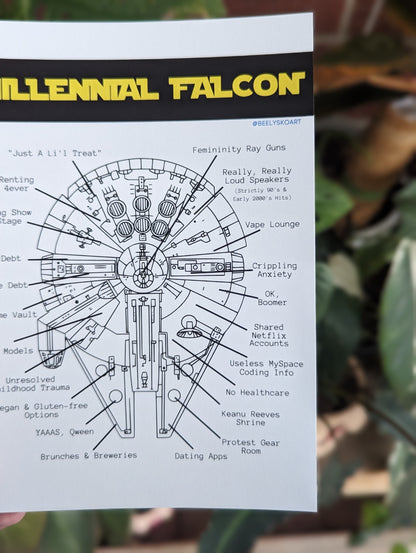 Millennial Falcon Print