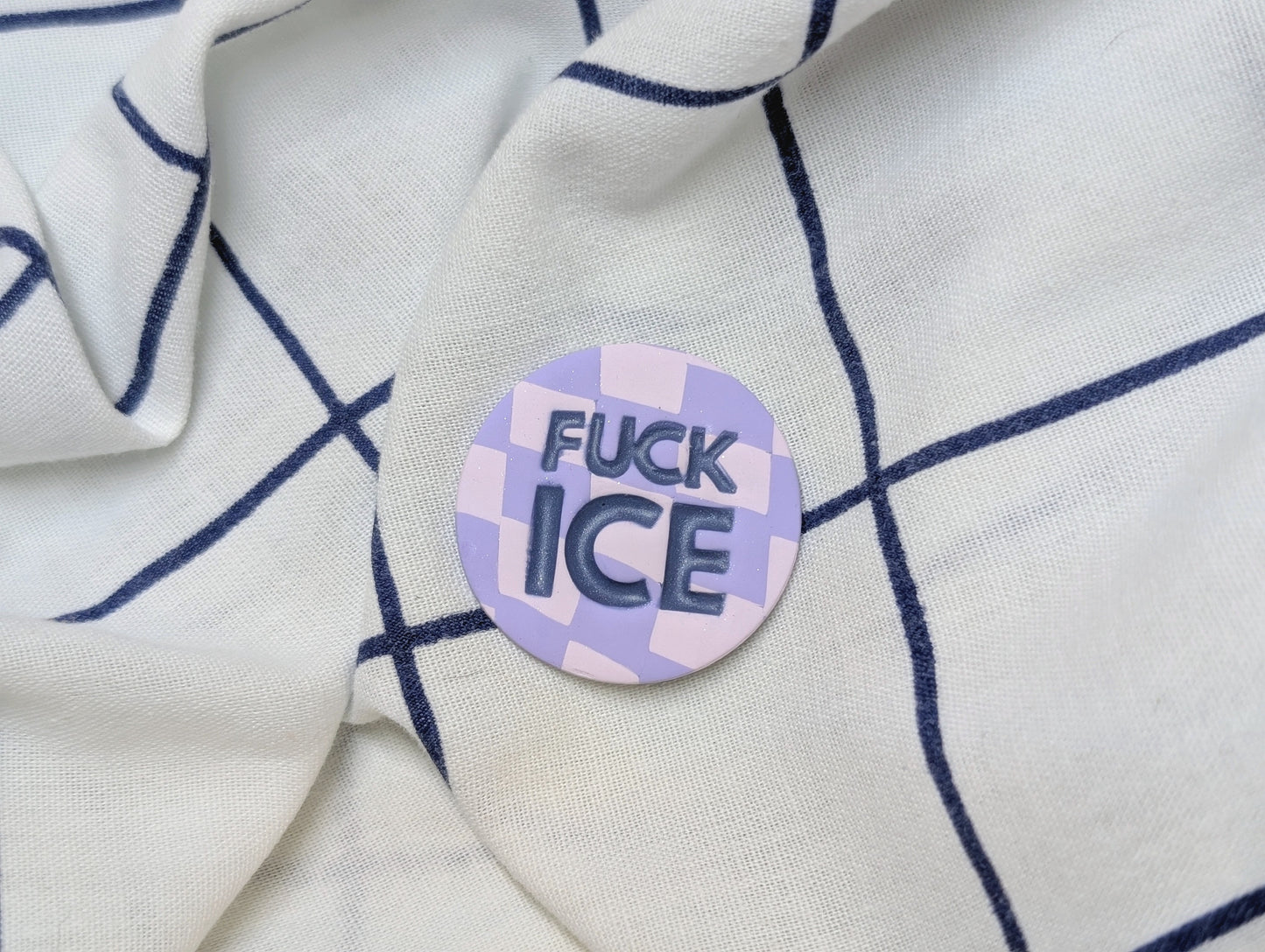 FUCK ICE 🧲 - Purple Checks