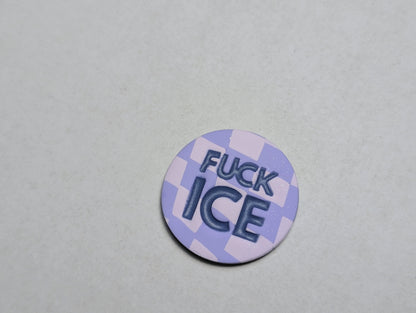 FUCK ICE 🧲 - Purple Checks
