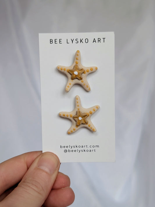 Starfish Studs - Cream