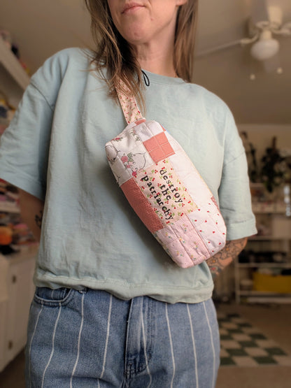 DESTROY THE PATRIARCHY - Quilted Slouch Bag