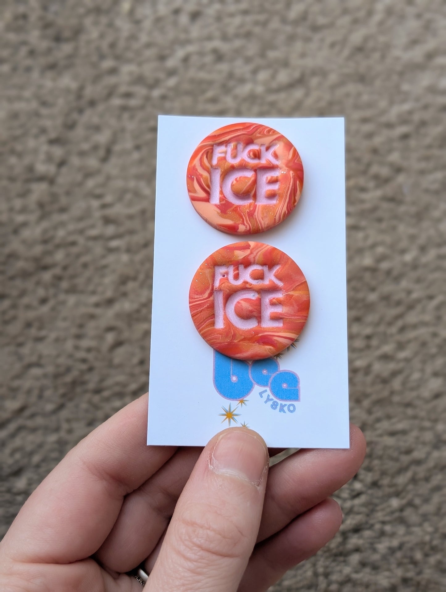 🔥🧊 Studs - Orange Swirls