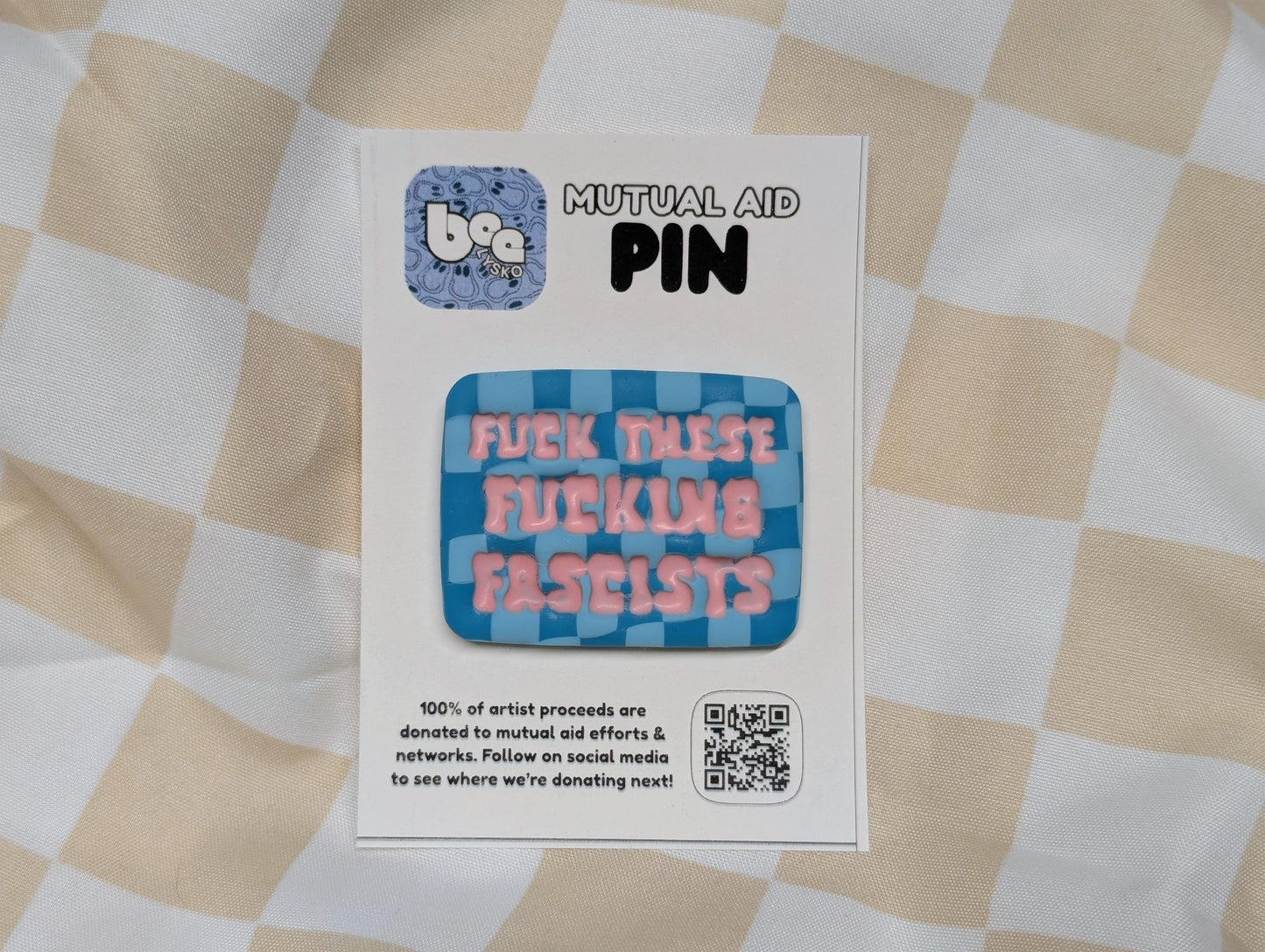 FUCKIN' FASCISTS Pin - Blue Checks