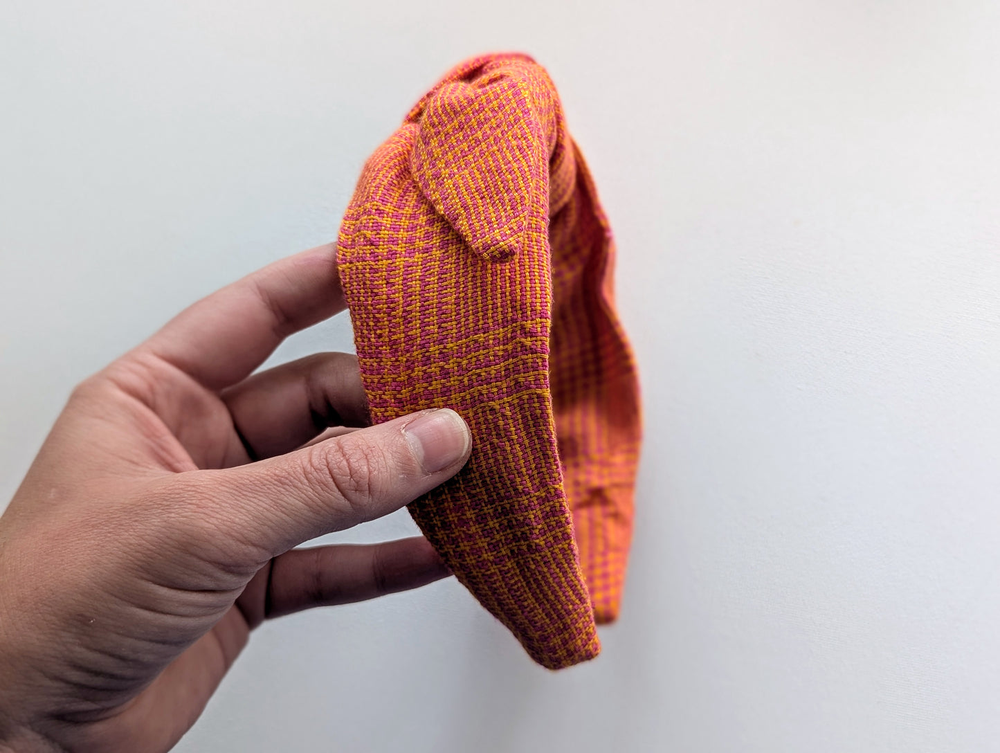 Pink Summer Plaid - Knot Headband