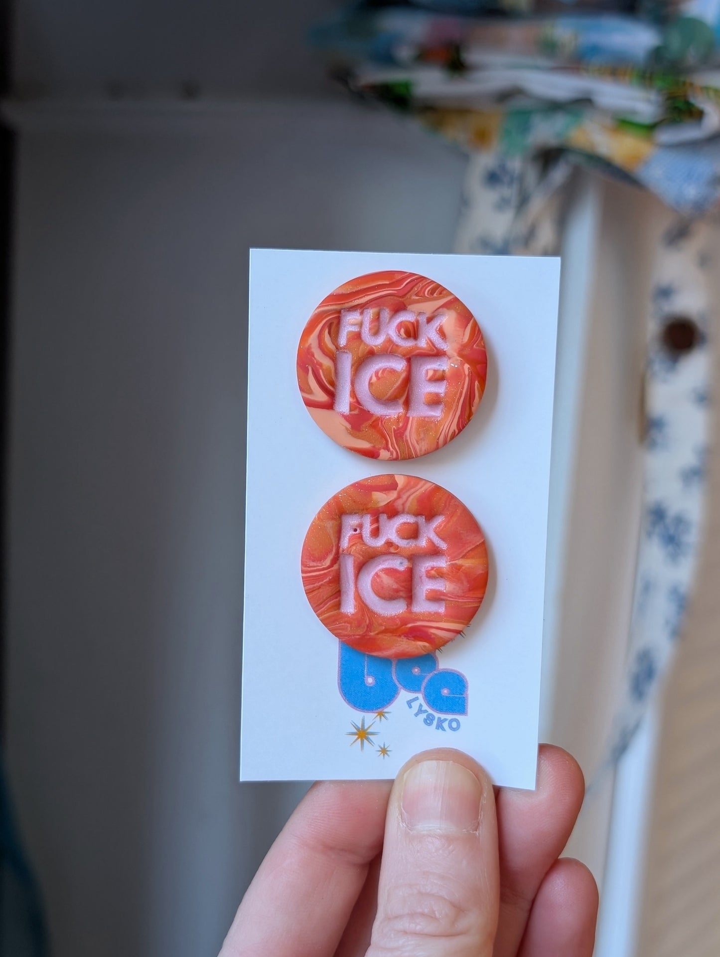 🔥🧊 Studs - Orange Swirls