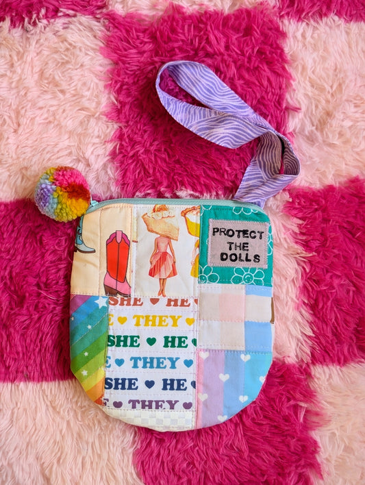 PROTECT THE DOLLS - Quilted Wristlet