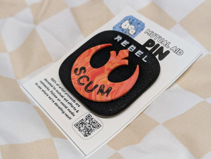 REBEL SCUM Pin - Swirls