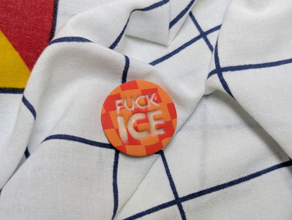 FUCK ICE 🧲 - Orange Checkers