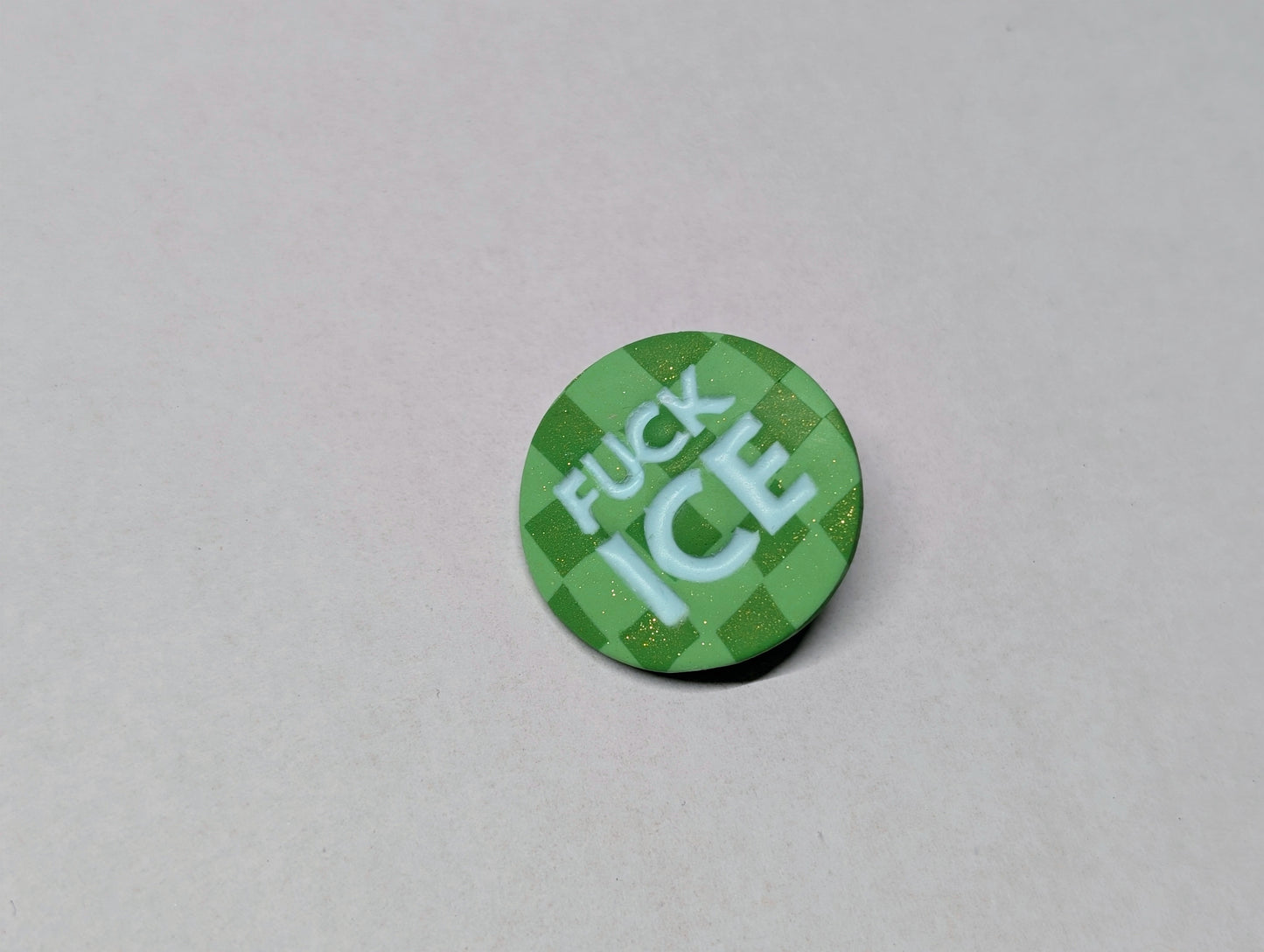 FUCK ICE Pin - Green Checks
