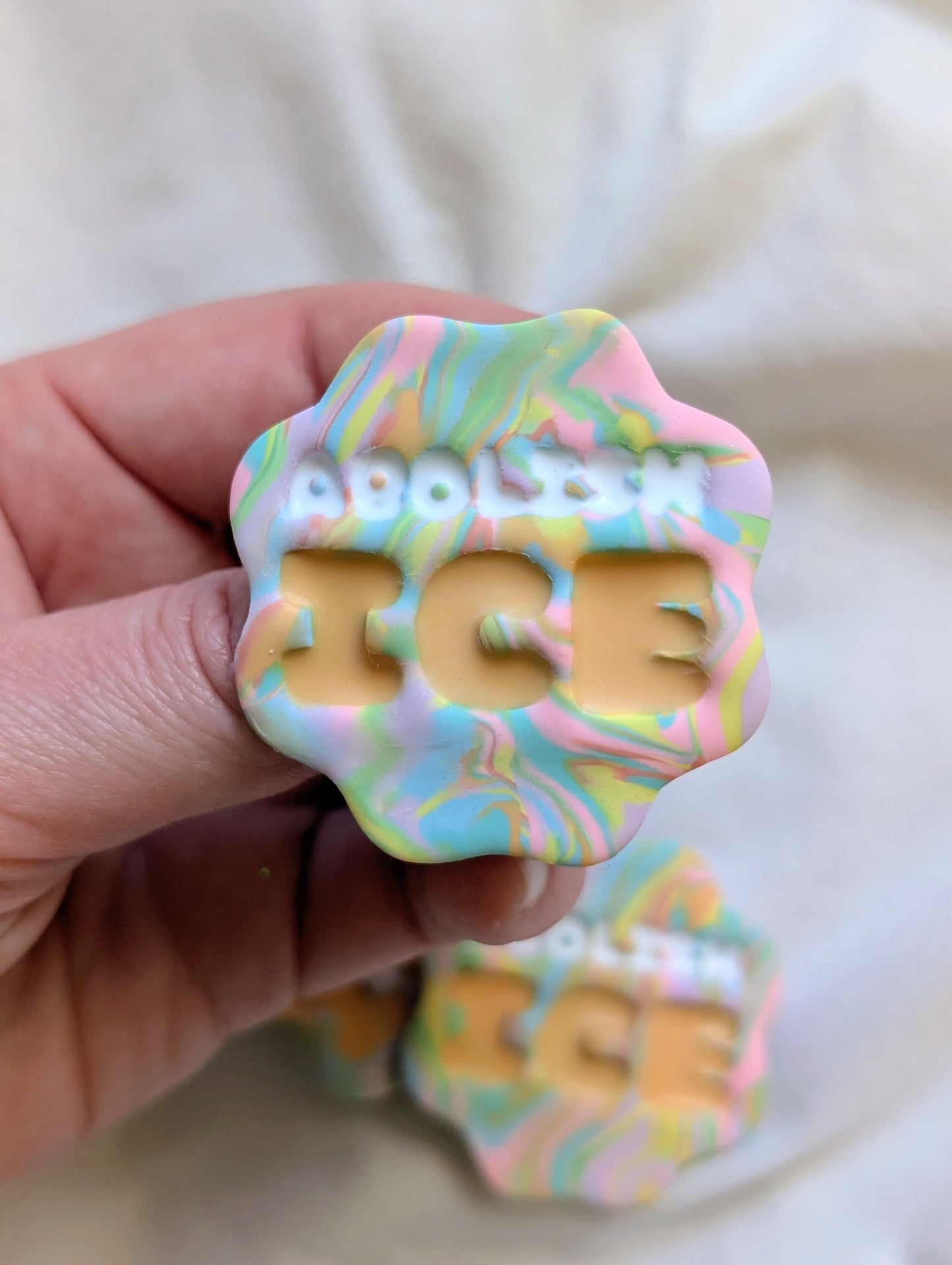 ABOLISH ICE Pin - Rainbow Swirls