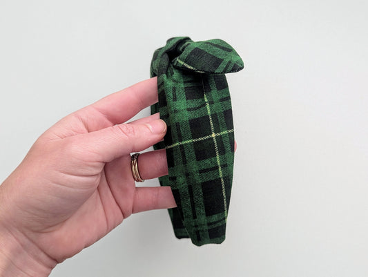 Green Plaid - Knot Headband