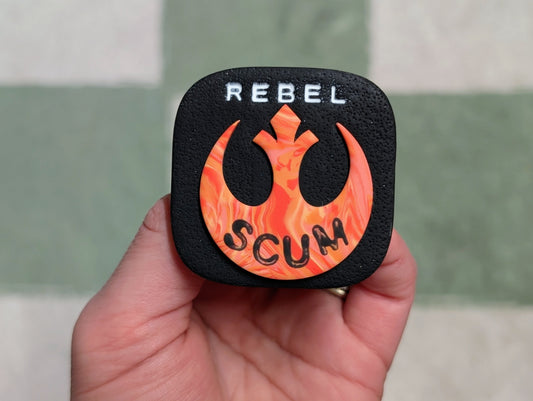 REBEL SCUM Pin - Swirls
