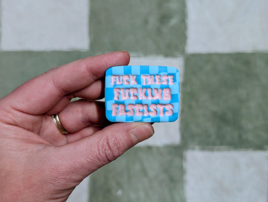 FUCKIN' FASCISTS Pin - Blue Checks