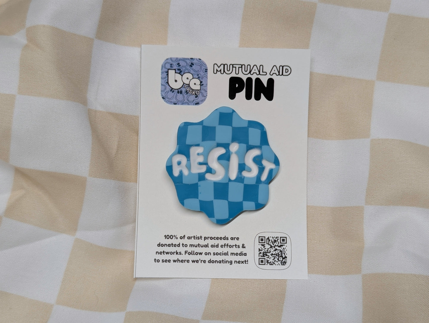 RESIST Pin - Blue Checks