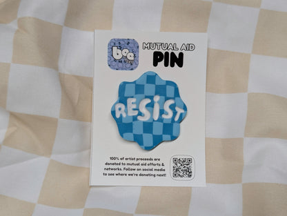 RESIST Pin - Blue Checks