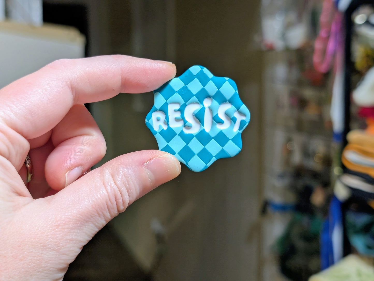 RESIST 🧲 - Teal Checks