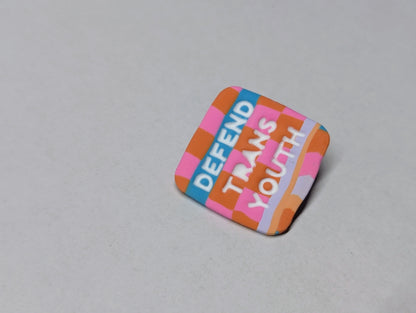 DEFEND TRANS YOUTH Pin - Party Slab