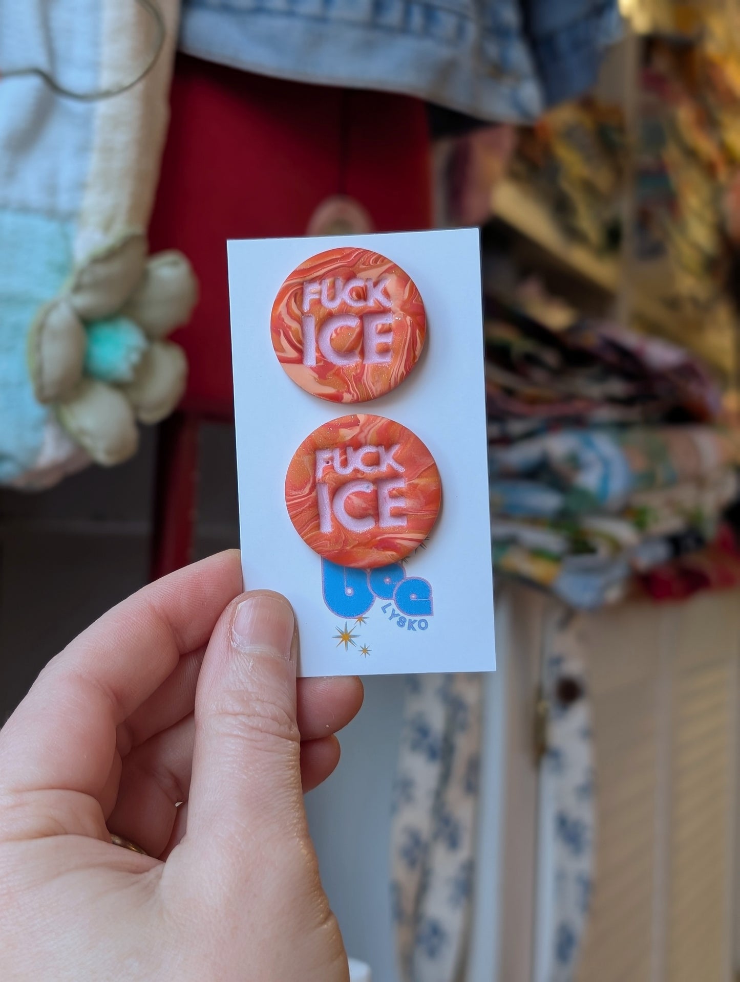 🔥🧊 Studs - Orange Swirls