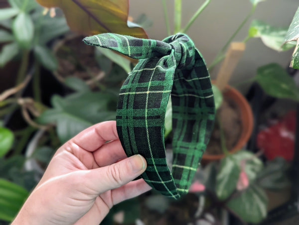 Classic Green Plaid - Knot Headband
