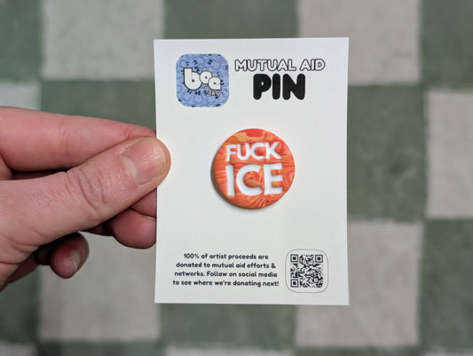 FUCK ICE Pin - Orange Swirls