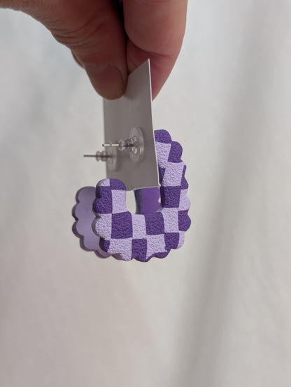 Scalloped Hoops - Purple Checkers