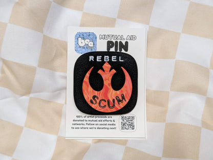 REBEL SCUM Pin - Swirls