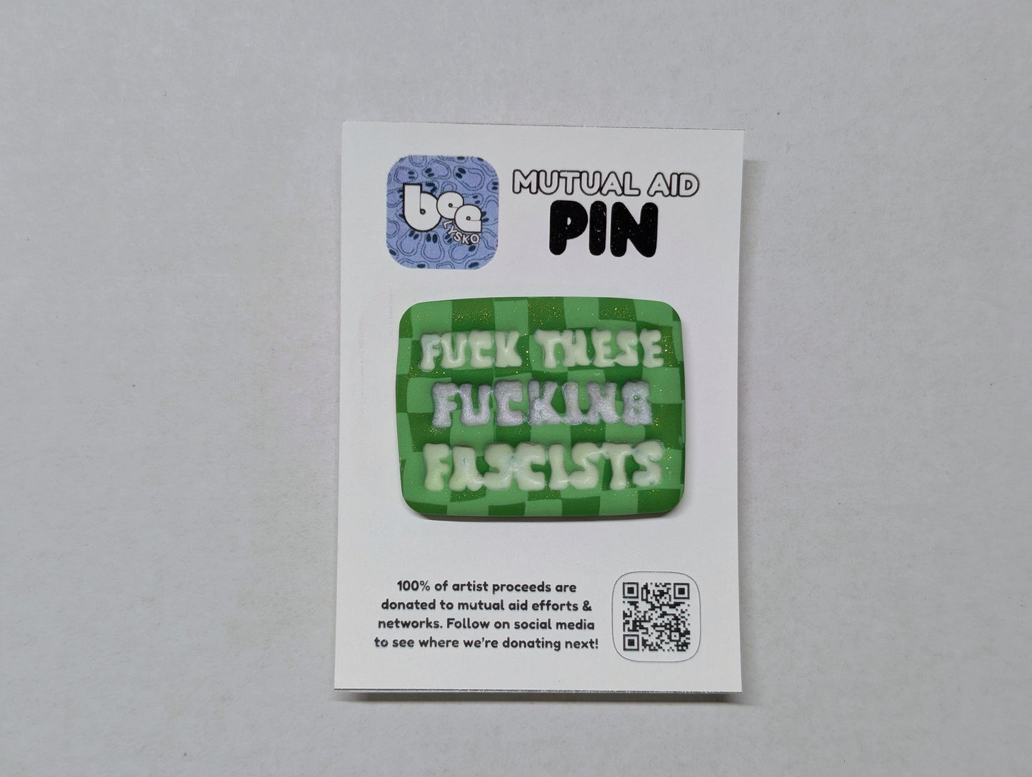 FUCKIN' FASCISTS Pin - Green Checks