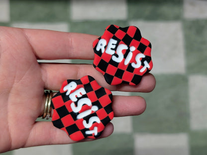 RESIST Pin - Red Checks
