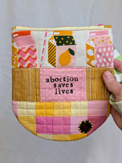 ABORTION SAVES LIVES - Quilted Wristlet
