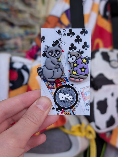 We're Just Girls Pin Set - Yellow & Purple