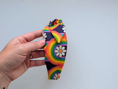 Rainbow Daisies - Knot Headband