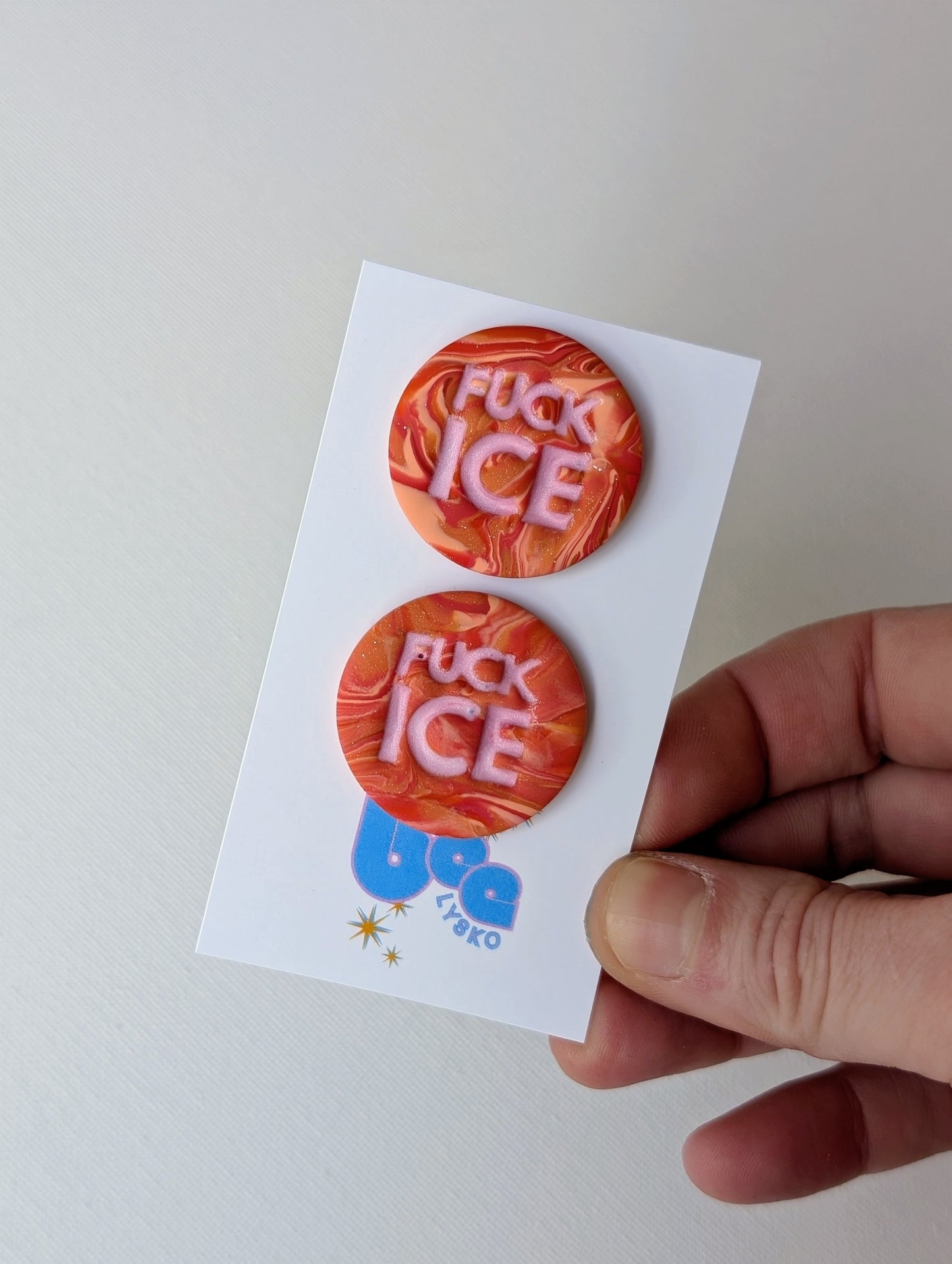 🔥🧊 Studs - Orange Swirls