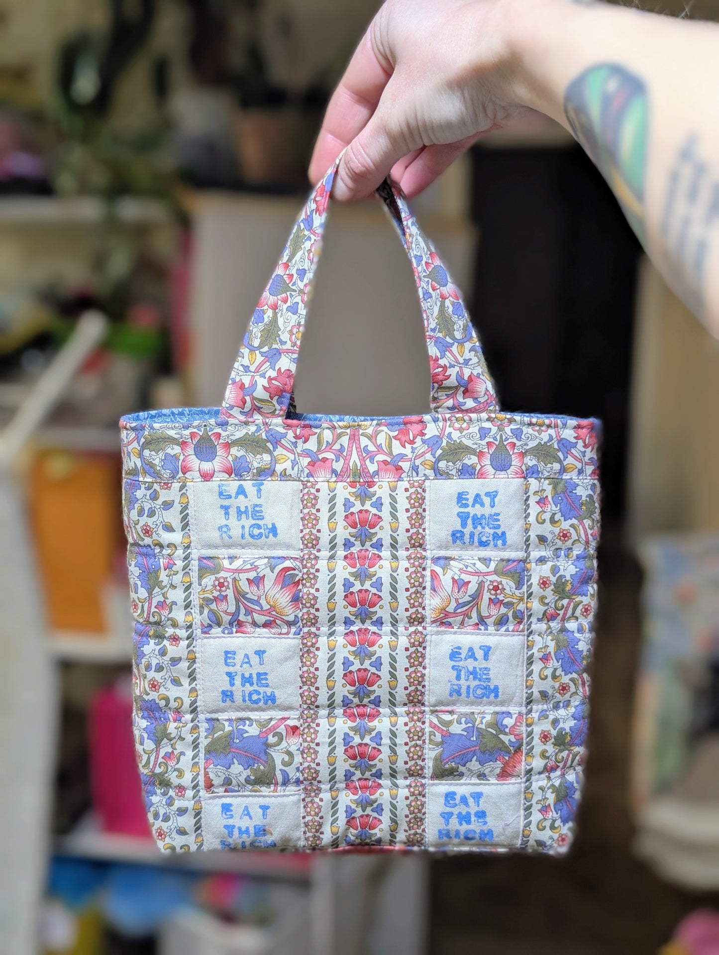 EAT THE RICH - Quilted Handbag