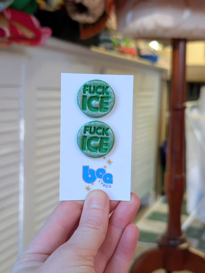 🔥🧊 Studs - Sparkly Green