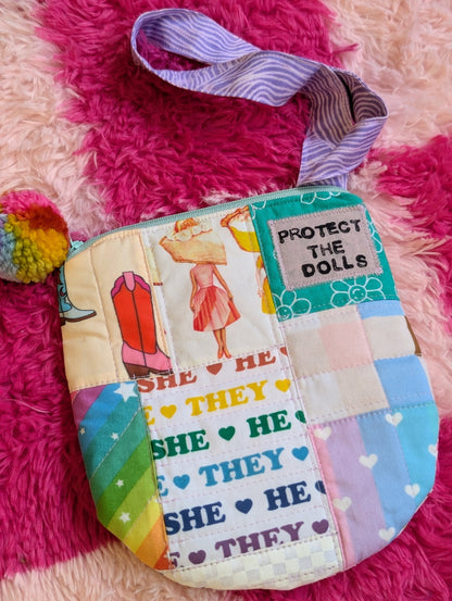 PROTECT THE DOLLS - Quilted Wristlet