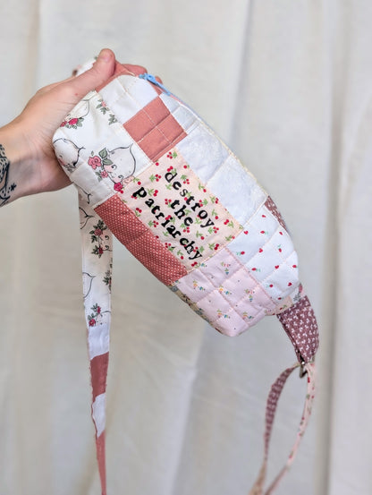 DESTROY THE PATRIARCHY - Quilted Slouch Bag