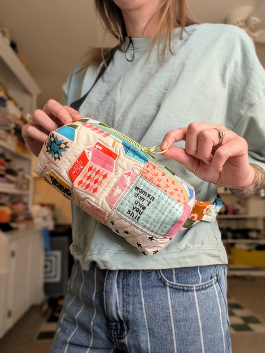 WOMXN DON'T OWE YOU SHIT - Quilted Slouch Bag