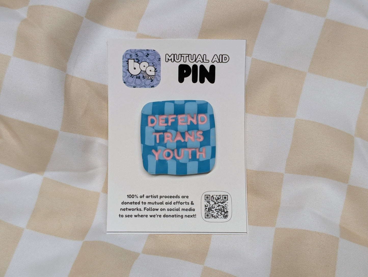 DEFEND TRANS YOUTH Pin - Pink Font