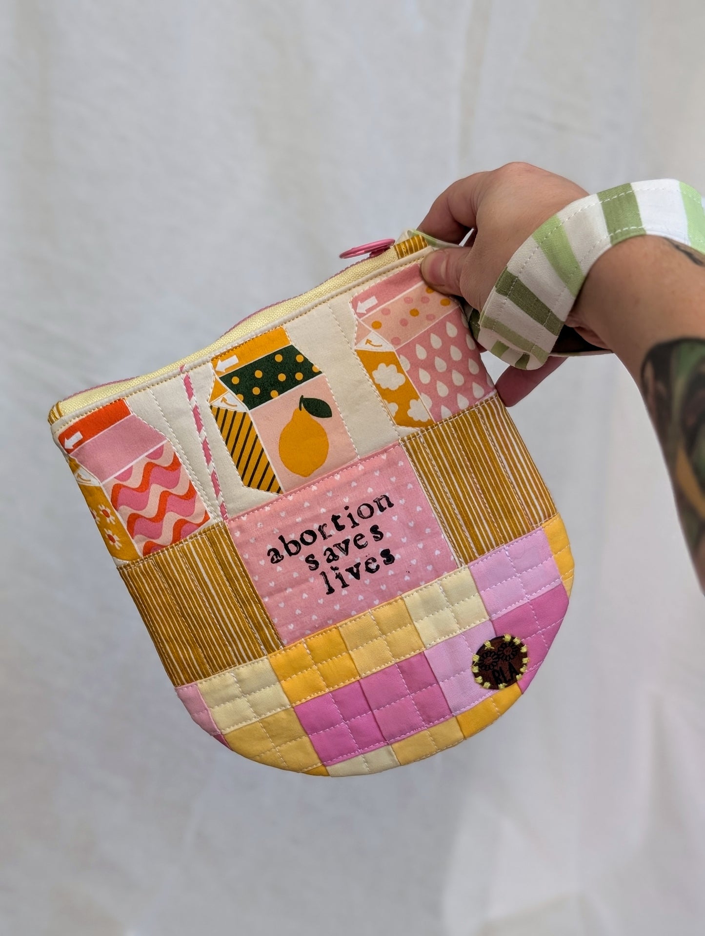ABORTION SAVES LIVES - Quilted Wristlet