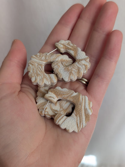 Scalloped Hoops - Neutral Swirls