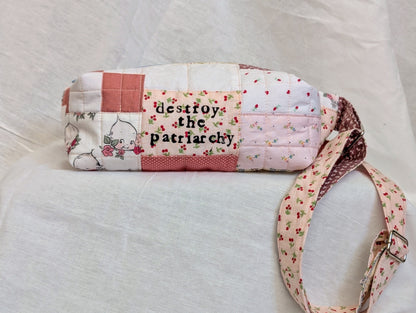 DESTROY THE PATRIARCHY - Quilted Slouch Bag