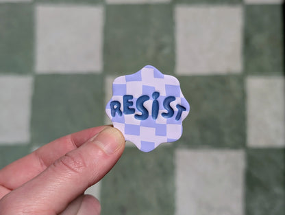 RESIST 🧲 - Purple Checks