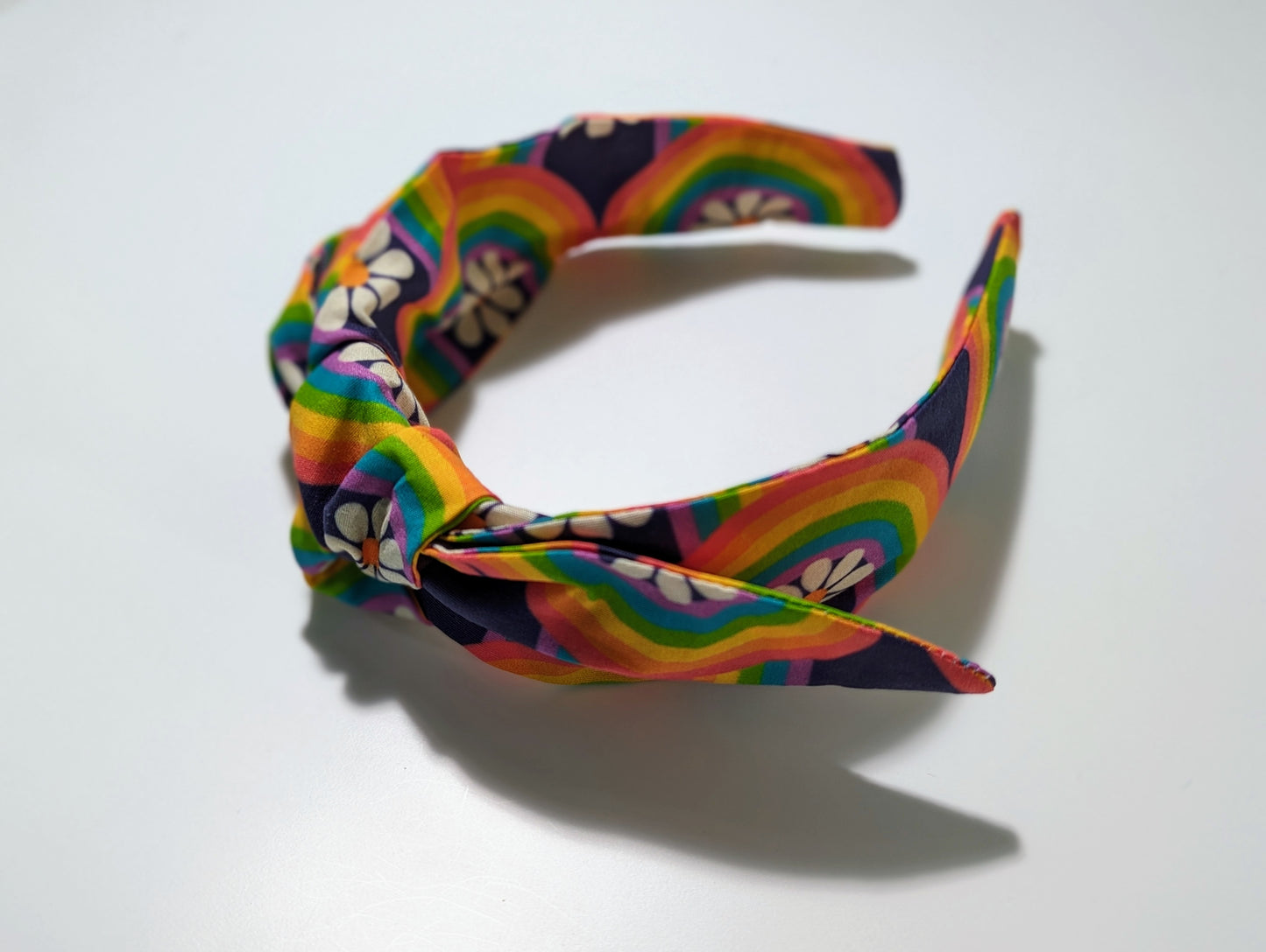 Retro Rainbows + Daisies - Knot Headband