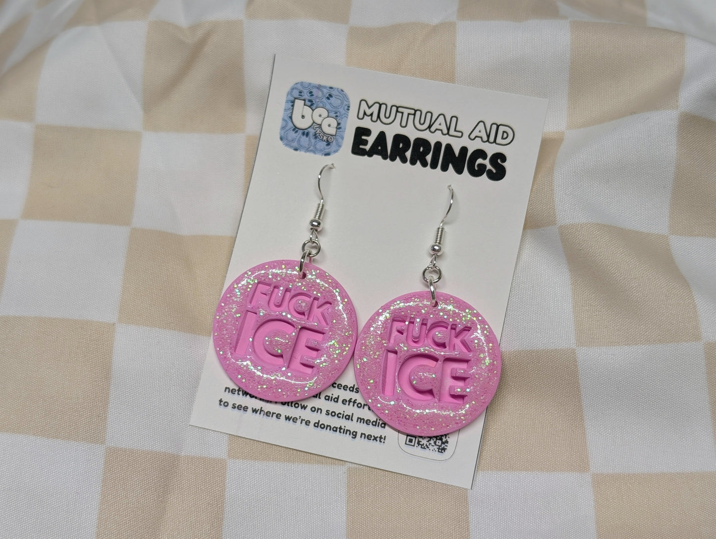 FUCK ICE Hooks - Pink Glitter