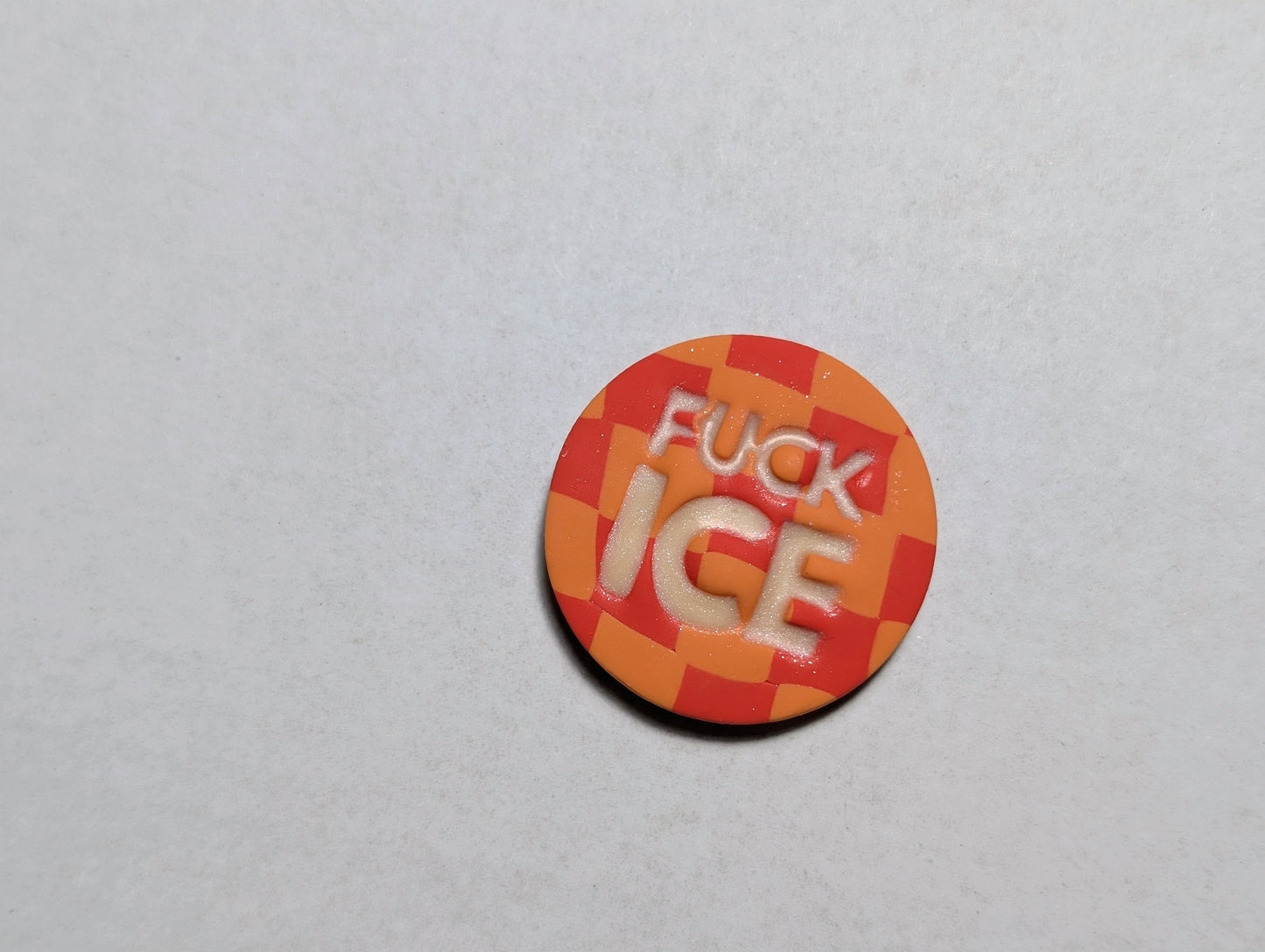 FUCK ICE 🧲 - Orange Checkers